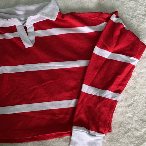 Red and white stripe collared shirt - Picture 3 of 5